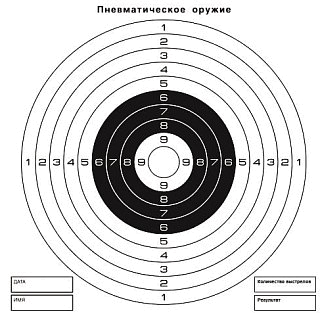 Мишень для пневматики 25м черно-белая 140х140 - фото 1