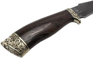 Нож Ладья Клык-2 дамаск венге худ. литье - фото 6