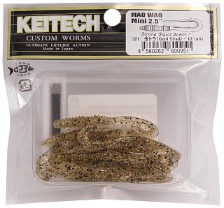 Приманка Keitech Mad Wag mini 2,5" 321 gold shad