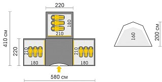 Палатка Talberg Base 9 зеленая - фото 4