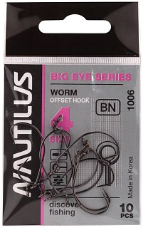 Крючок Nautilus Offset Big Eye Series Worm 1006 №4
