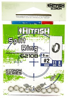 Заводное кольцо Hitfish Econom Series split ring 8кг 11шт - фото 1