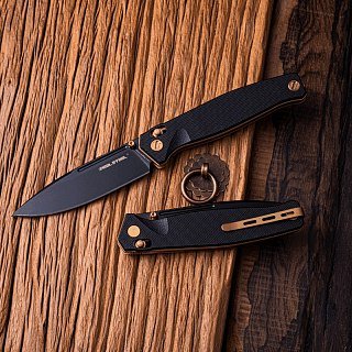 Нож складной Real Steel Huginn Black/Gold G10 клинок черн.VG-10 9,3см - фото 6