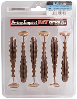 Приманка Keitech виброхвост Swing impact fat 3,8" Pal 07 Motor oli red flake - фото 2