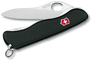 Нож Victorinox Sentinel серрейторная заточка черный - фото 1