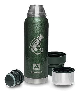 Термос Арктика с узким горлом американский дизайн (амурский тигр) 750мл зеленый - фото 2