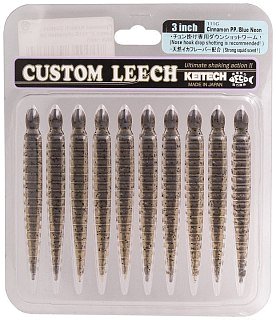 Приманка Keitech Custom Leech 3" 111C cinnamon pp blue neon - фото 2