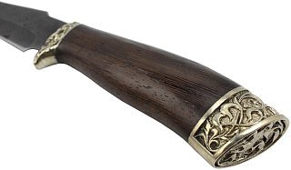 Нож Ладья Клык-2 дамаск венге худ. литье - фото 4