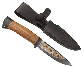 Нож Росоружие Фокс-1 95x18 орех позолота
