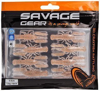 Приманка Savage Gear 3D Crayfish rattling 5,5см 1,6гр haze ghost 8шт