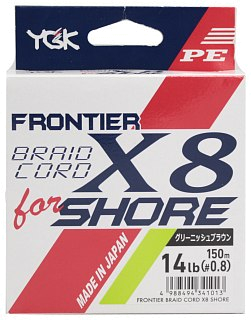 Шнур YGK Frontier Braid Cord X8 for Shore 150м PE 1,0 Сhartreuse - фото 3