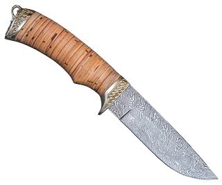 Нож ИП Семин Егерь дамасская сталь  литье береста - фото 3