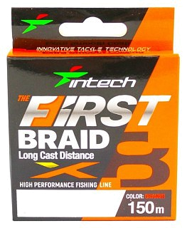 Шнур Intech First Braid X8 150м 0,6/0,128мм orange - фото 1