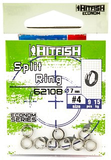Заводное кольцо Hitfish Econom Series split ring 15кг 9шт