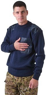 Свитер 7.62 с карманом синий - фото 3