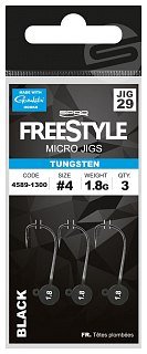 Джиг-головка SPRO FreeStyle Tungsten Micro Jig29 Black 1,8 гр №1/0 - фото 2