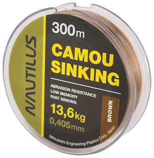 Леска Nautilus Camou Brown Sinking 300м 0.405мм