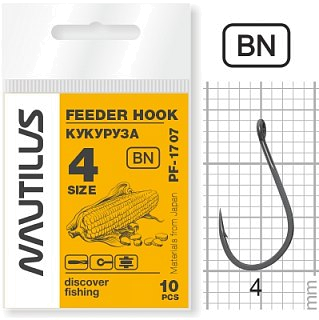 Крючок Nautilus Feeder кукуруза PF-1707BN №4