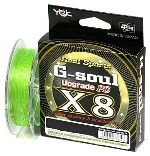 Шнур YGK G-Soul Upgrade X8 200м PE 1,5 30lb Lime Green