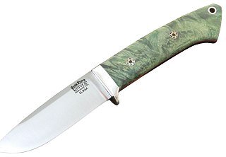 Нож Bark River Drop Point Hunter Blue Green Gold Elder Burl