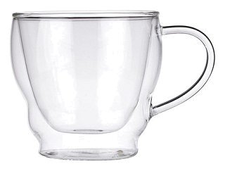 Набор кружек THERMOS Double glass cups двойное стекло с блюдцем 0,3л - фото 2
