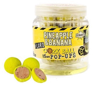 Бойлы Dynamite Baits Pineapple & banana fluro cork ball 15мм