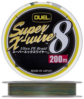 Шнур Yo-Zuri Duel PE Super X-Wire 8 200м 5Color-Yellow Marking 1,5 0,21мм 13,5кг