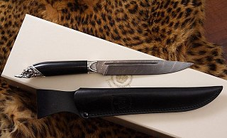 Нож Северная Корона Осетр дамасская сталь дерево - фото 5