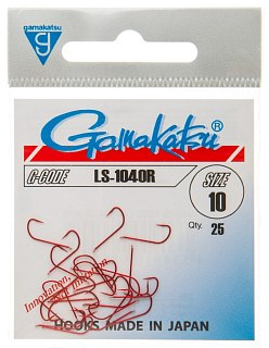 Крючок Gamakatsu LS-1040R red №10 - фото 2