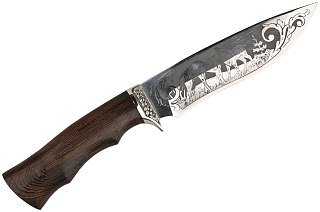 Нож ИП Семин Близнец кованая сталь 95х18 венге литье гравировка - фото 2