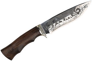 Нож ИП СЕМИНА Близнец кованая сталь 95х18 венге литье гравировка - фото 2