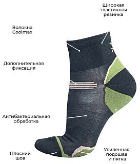 Носки Talberg Teide Antibacterial +10C зелёный 36-38 - фото 2