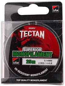 Леска DAM Tectan Superior 25м 0,14мм 2,0кг 4,4lbs green