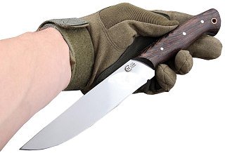 Нож ИП Семин Пантера кованая сталь Х12МФ ц м орех плашка - фото 4