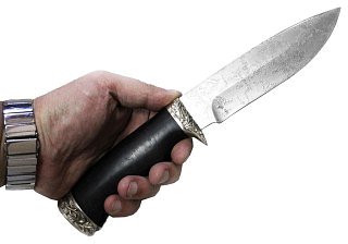 Нож ИП Семин Близнец сталь D2 литье черное дерево - фото 4
