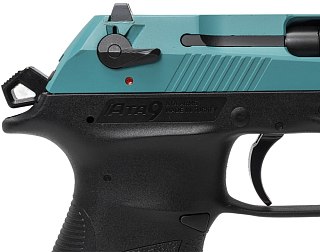 Пистолет АТА9 9x19мм Bosphorus голубой затвор черная рамка - фото 6
