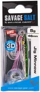 Пилькер Savage Gear 3D jig minnow 5гр 4.6см PHP green mackerel