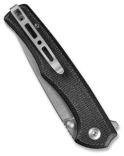 Нож Sencut Crowley Flipper & Button Lock & Thumb Stud Knife Black Micarta Handle - фото 5