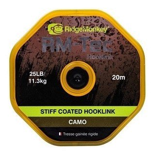 Поводковый материал Ridge Monkey RM-Tec stiff coated hooklink 25lb 20м camo - фото 1