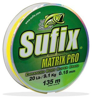 Шнур Sufix Matrix pro chartreuse 135м 0,14мм 