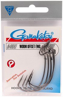 Крючок Gamakatsu Worm EWG offset black №4/0 - фото 1