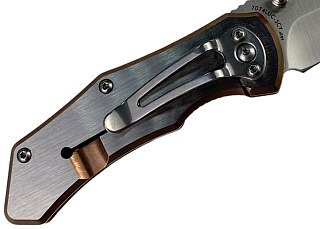 Нож Sanrenmu 7074LUC-SCY складной сталь 12C27 Brush bronze 420 steel - фото 3