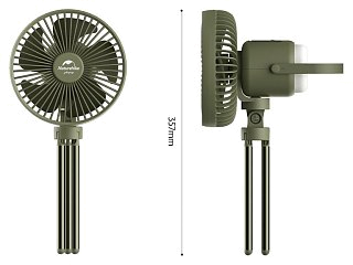 Вентилятор Naturehike camping fan with magnetic lamp forest green - фото 2