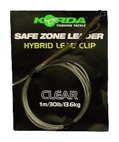 Поводок Korda Safezone leader hydrid clip 30lbs clear