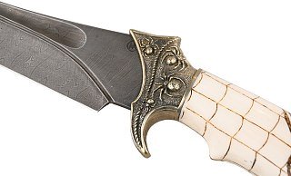 Нож ИП Семин Корсар дамасская сталь литье скорпион кость - фото 11