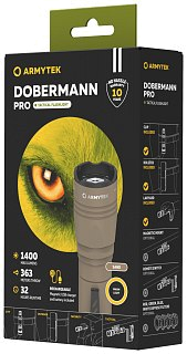 Фонарь Armytek Dobermann Pro Magnet USB Sand теплый Com - фото 3