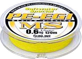 Шнур Sunline PE-EGI MS Yellow 120м 0.8 12lb 5.6kг