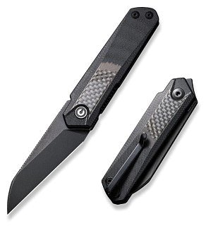 Нож Civivi Ki-V Plus Front Flipper Knife Carbon Fiber Overlay On G10 Handle  - фото 1