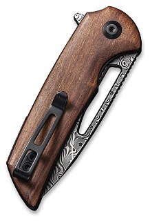 Нож Civivi Odium Flipper Knife Wood Handle (2.65" Damascus Blade) wood  - фото 4