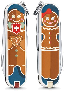 Нож Victorinox Classic Gingerbread Love 58мм 7 функций синий - фото 1